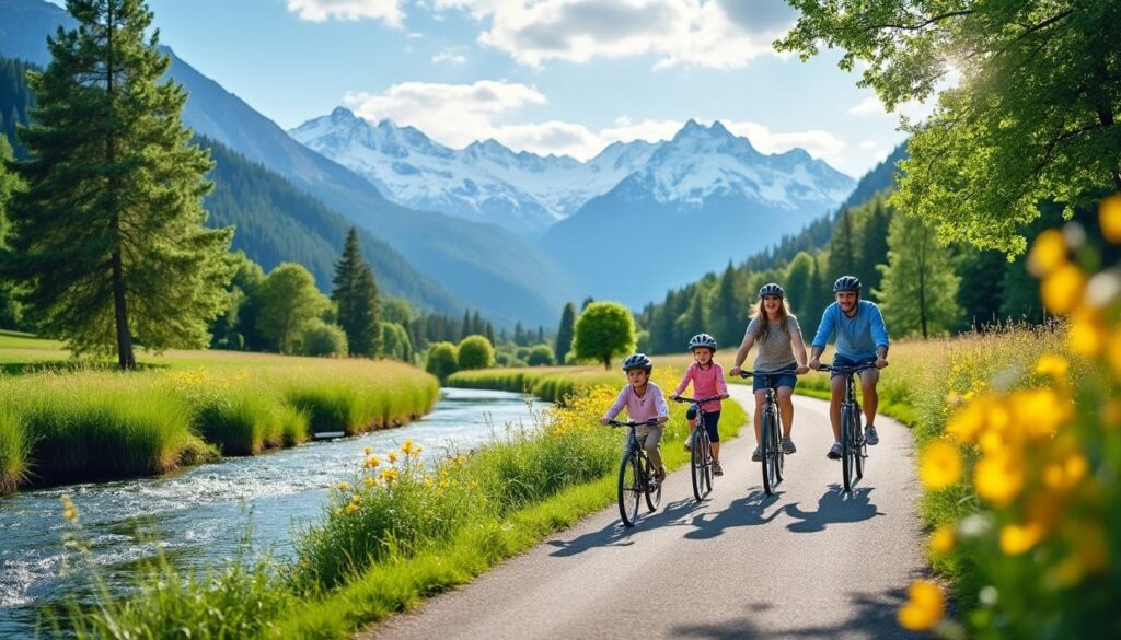 découvrez la voie verte des gaves, un itinéraire idéal en famille au pied des pyrénées, offrant des paysages magnifiques et des moments de détente pour petits et grands.