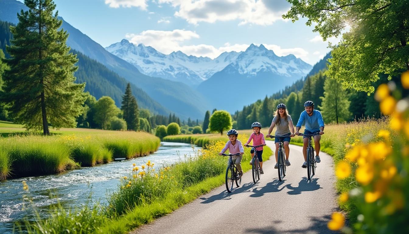 découvrez la voie verte des gaves, un itinéraire idéal en famille au pied des pyrénées, offrant des paysages magnifiques et des moments de détente pour petits et grands.