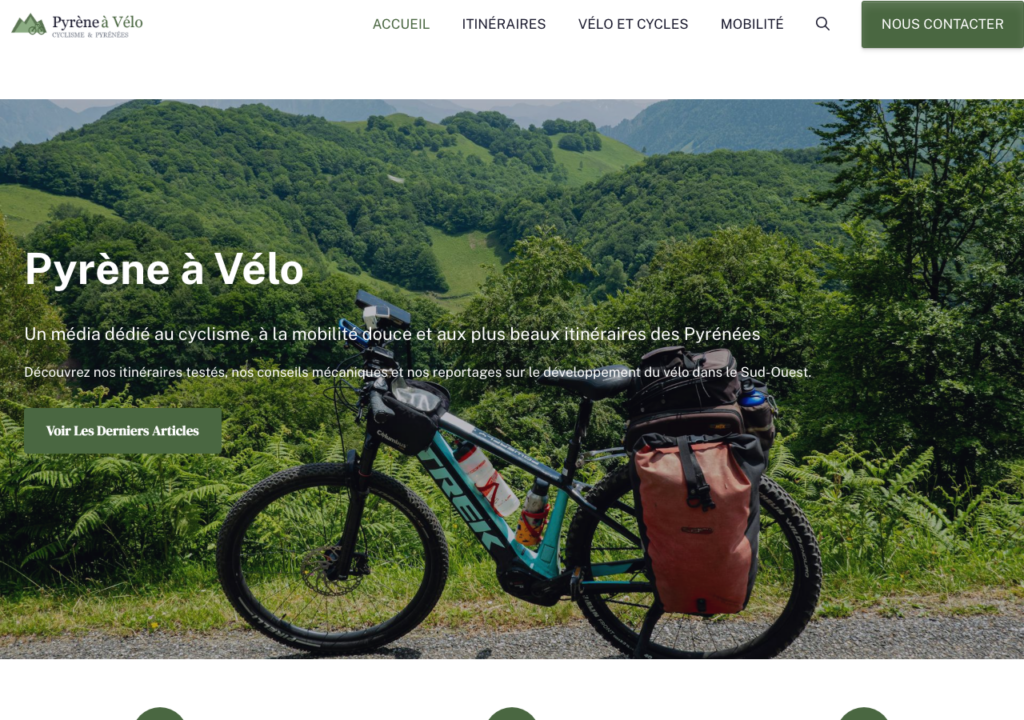 Capture d'écran du site pyreneavelo.fr